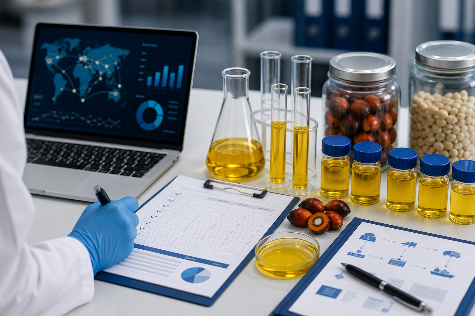 Edible oil quality assurance samples and supply dashboard
